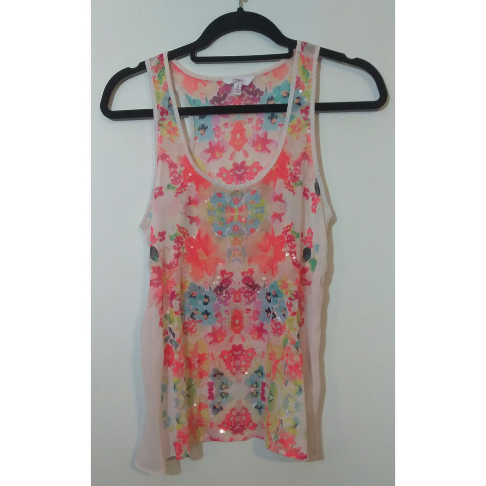 Semi sheer Racer Back Tank